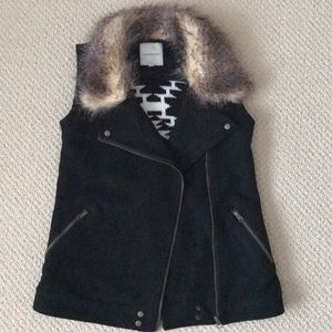 Thread & Supply Faux Fur Collar Vest